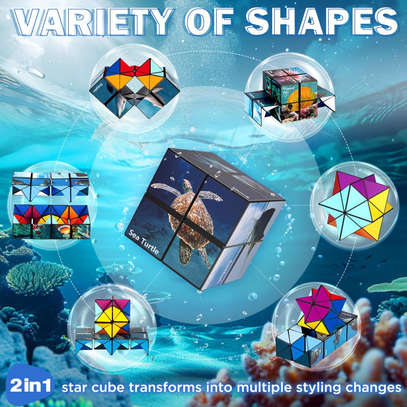 Euclidean Cube Star Cube Magic Cube Set, 2 in 1 Yoshimoto Cube for Kids and Adults, Toys for Boys and Girls Ages 8-12 - Image 2